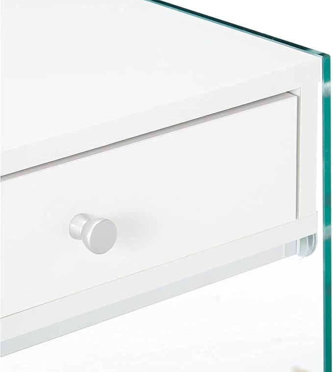 Coaster Home Furnishings Dobrev 2-Drawer Writing Desk Glossy White and Clear - LeafyLoom