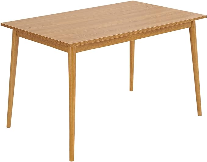Panana Modern Dining Table 47 Inch Kitchen Table with Solid Wood Leg Oak Finish Dinner Table Dining Room Home Furniture Natural - LeafyLoom