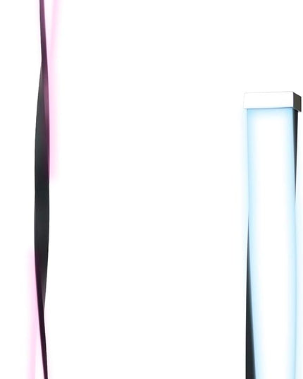 Brightech Helix Modern Color Changing LED Floor Lamp - 48” Tall Lamp with RGB Color Gradient and Contemporary Twisting Column Pole - Corner or End Table Standing Lamp - Built-in NO APP - Black - LeafyLoom