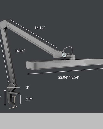Neatfi XL 2,500 Lumens LED Task Lamp, 30W Super Bright Desk Lamp with Clamp, 162 Pcs SMD LED, Eye-Caring LED Lamp (Non-CCT, Silver) - LeafyLoom