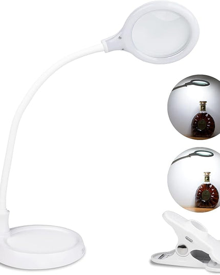 5X Magnifying Lamp，Lighted Magnifying Glass with Light and Stand Hands Free, Desk Magnifying Light, LED Magnifier Work Lamp for Reading, Crafts, Sewing, Hobbies. - LeafyLoom