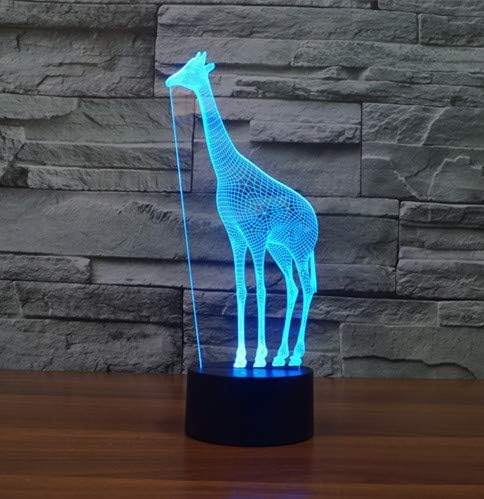 Giraffe 3D Night Light, Acrylic Giraffe USB LED Table Lamp Home r2d2 3D Arts Decor - 7 Colors Changing Bedroom Decor Night Light Gifts for Father Mother Husband Wife .. - LeafyLoom