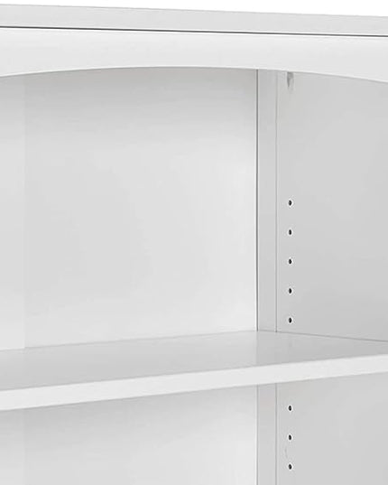 Shaker Style 3 Shelf Bookcase / Solid Wood / 36" High / Adjustable Shelving / Closed Back / Display Bookshelf for Living Room, Bedroom, Home and Office, White - LeafyLoom