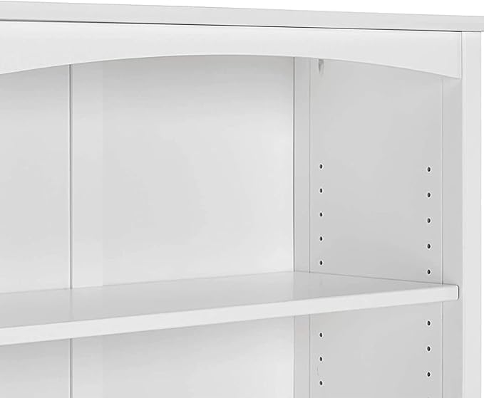 Shaker Style 3 Shelf Bookcase / Solid Wood / 36" High / Adjustable Shelving / Closed Back / Display Bookshelf for Living Room, Bedroom, Home and Office, White - LeafyLoom