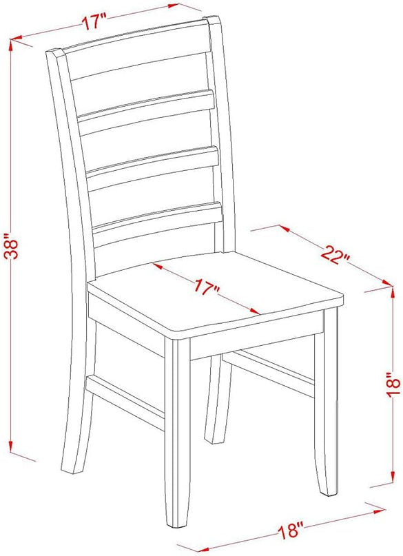 East West Furniture ANPF5-CAP-W 5 Piece Room Set Includes a Round Wooden Table with Pedestal and 4 Kitchen Dining Chairs, 36x36 Inch - LeafyLoom