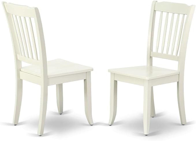 East West Furniture NODA3-LWH-W 3 Piece Kitchen Table Set for Small Spaces Contains a Rectangle Dining Room Table with Butterfly Leaf and 2 Dining Chairs, 32x54 Inch, Linen White - LeafyLoom