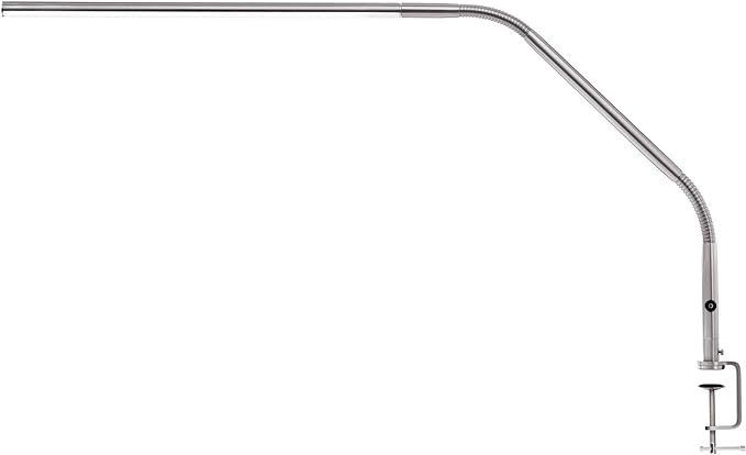 Daylight Company, LLC U35108 Slimline 3 Table Lamp-LED-80 CRI-Eye Care-4 Brightness Levels, 3,000 LUX at 30 cm, 1,065 LUMENS-4 Step DIMMER Mode, Brushed Steel, 25.6 x 30 x .8 - LeafyLoom