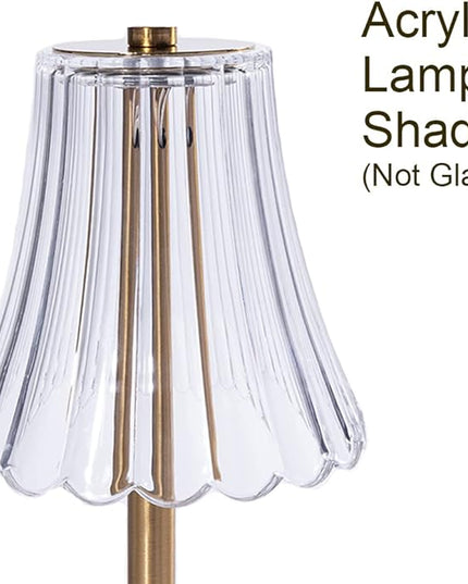Cordless Table Lamp Crystal Battery Operated Lamp,Night Light for Livingroom, Bedroom,Kidsroom,Outdoor,Restaurant,Nightstand,Rechargeable(Pack2 Gold Flower Lamp) - LeafyLoom