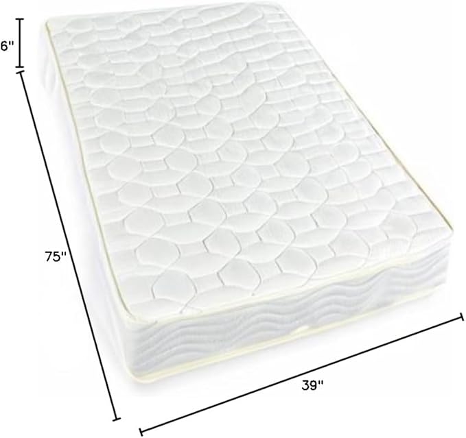 ZINUS 6 Inch Foam and Spring Mattress, Twin, CertiPUR-US Certified Foams, Mattress in A Box, White - LeafyLoom