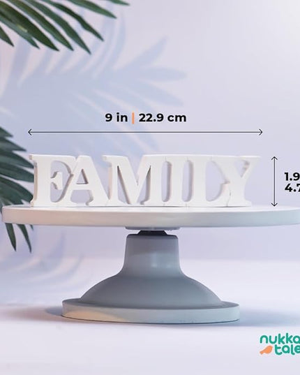 Family – White, Aesthetic Table Decor for Home or Office, Desk or Shelf. Quirky Room Decoration showpiece, Ideal for Birthday Gift, Corporate Gift, and Inspiring Wall Decor - LeafyLoom