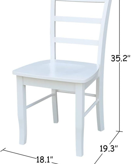 International Concepts Set of Two Madrid Ladderback Dining Chairs, White - LeafyLoom