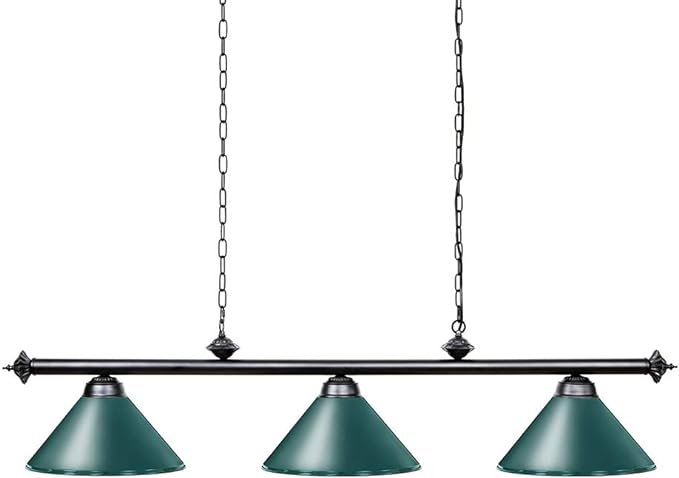 Wellmet Pool Table Light, 59” Hanging Billiard Lights, Adjustable Kitchen Island Lighting Fixture for Billiard Bar Table, Green - LeafyLoom