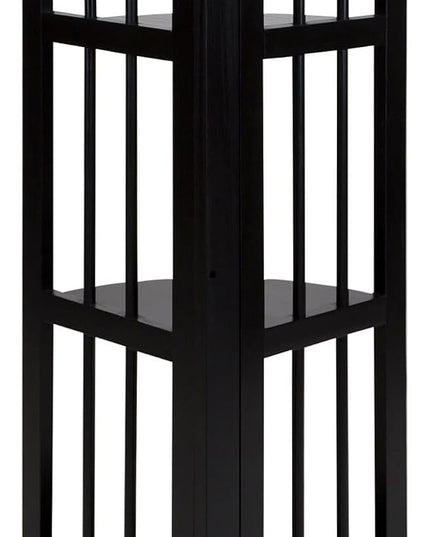 Casual Home 4 tier Corner Folding Bookcase, Black - LeafyLoom
