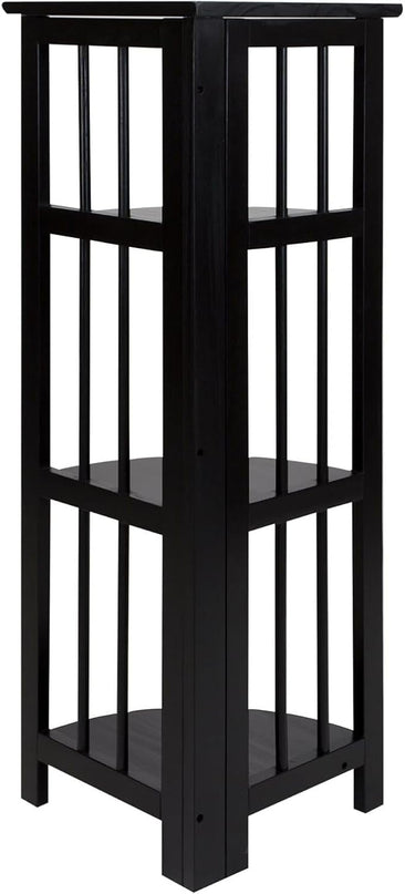 Casual Home 4 tier Corner Folding Bookcase, Black - LeafyLoom