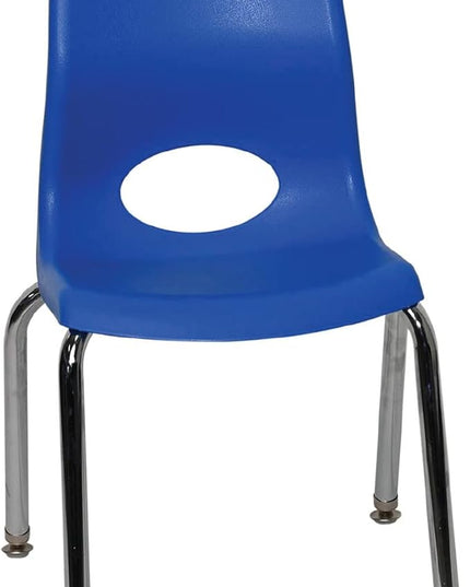 Children's Factory Angeles MyPosture Plus Kids/Teen Classroom Desk Chair, Classroom Seating For Kids, 12" H Seat, Blue - LeafyLoom