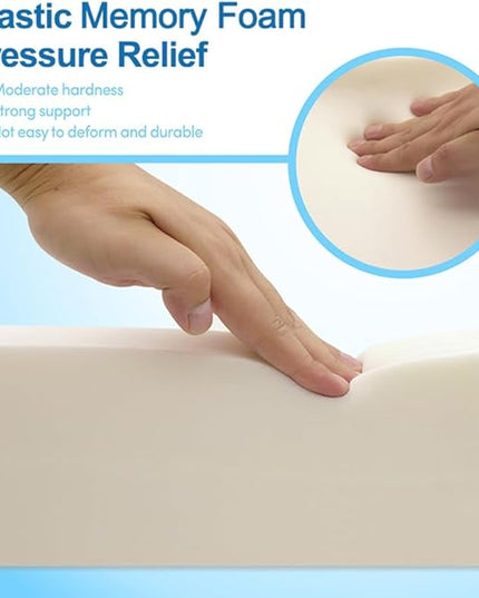 Single Leg Elevation Wedge Pillow Memory Foam Post Surgery Leg Pillow, Waterproof（Polyester+TPU） Elevated Leg Foot Rest Pillow for After Surgery Swelling Blood Circulation - LeafyLoom
