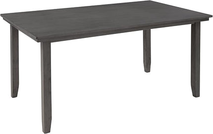 Kitchen Room Table and Chairs with Bench, Rustic Wood Dining Set, Set of 6, Gray - LeafyLoom