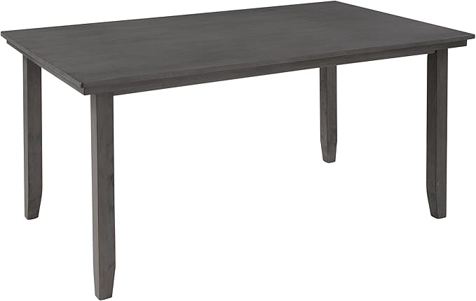 Kitchen Room Table and Chairs with Bench, Rustic Wood Dining Set, Set of 6, Gray - LeafyLoom