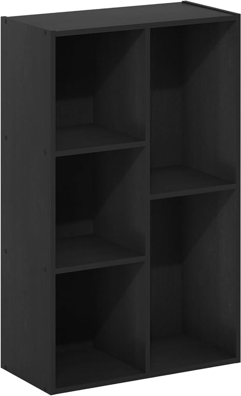Furinno Luder 5-Cube Reversible Open Shelf, Blackwood - LeafyLoom