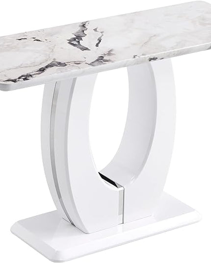 NicBex 47.24Inch Rectangular Dining Table,Minimalist Kitchen Table with Simple Glossy Tabletop for 2 to 4,Counter Bar Dining Room Table for Small Space,Dining Room,Balcony and Living Room,White - LeafyLoom