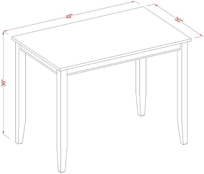 East West Furniture BUCK5-MAH-W Buckland 5 Piece Counter Height Set Includes a Rectangle Dining Room Table and 4 Wood Seat Chairs, 30x48 Inch - LeafyLoom