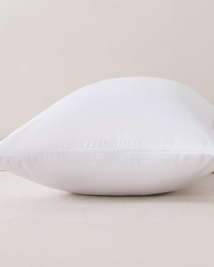 WhatsBedding Memory Foam Body Pillow with Breathable Zippered Cotton Cover, Full Body Pillow for Adults, Long Pillow for Sleeping, Firm Body Pillow Fluffy Supportive, Pure White - LeafyLoom
