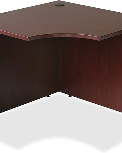 Lorell LLR69872 Essentials Series Mahogany Corner Desk - LeafyLoom
