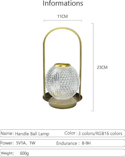Portable Metal Desk Lamp, 16 Colors LED Rechargeable Night Light with Remote/Touch Control and USB, Gifts for Kids Friends Lover - LeafyLoom