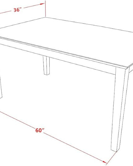East West Furniture CABO7S-CAP-C Capri 7 Piece Modern Set Consist of a Rectangle Wooden Table and 6 Linen Fabric Dining Room Chairs, 36x60 Inch - LeafyLoom