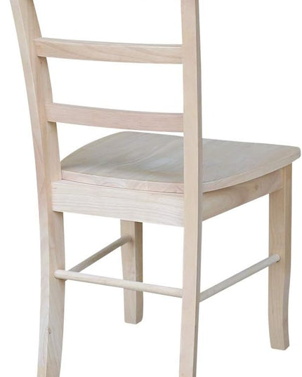 International Concepts Set of Two Madrid Chairs, Wood, Unfinished - LeafyLoom