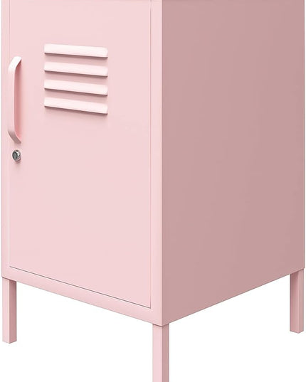 Novogratz Cache Metal Locker End Table, Bashful Pink - LeafyLoom