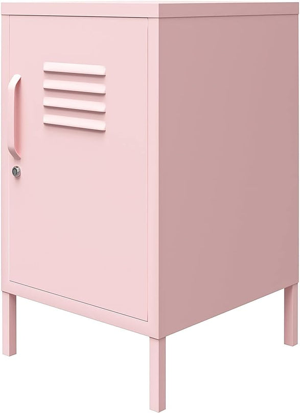 Novogratz Cache Metal Locker End Table, Bashful Pink - LeafyLoom