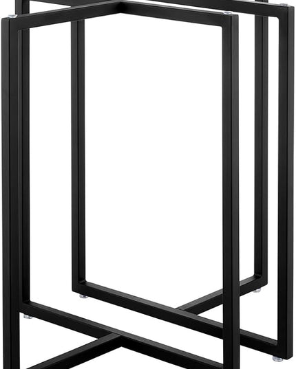 Glass Top Dining Table, Round, Black - LeafyLoom