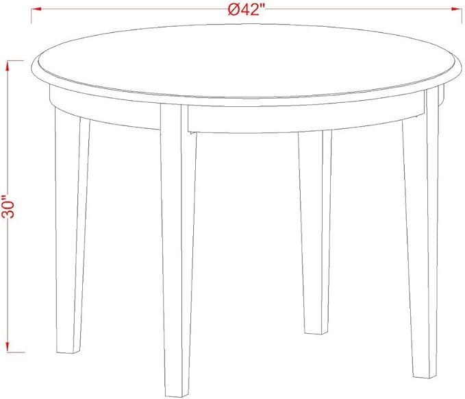 East West Furniture BOGA5-WHI-35 Boston 5 Piece Kitchen Set for 4 Includes a Round Room Table and 4 Doeskin Fabric Parsons Dining Chairs, Linen White, 42x42 Inch - LeafyLoom