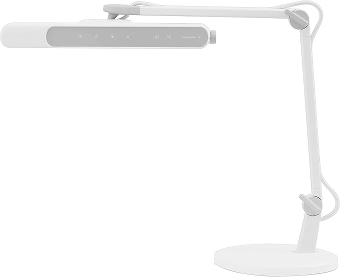 BenQ MindDuo 2 Kids Study Lamp (White), Wide & Even Illumination, Auto Dimming, Brightness & Color Adjustment, Presence Detection - LeafyLoom