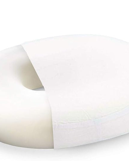 DMI Seat Cushion Donut Pillow and Chair Pillow for Tailbone Pain Relief, Hemorrhoids, Prostate, Pregnancy, Post Natal, Pressure Relief and Surgery, 16 x 13 x 3, White - LeafyLoom