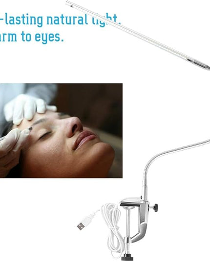 Desk Lamp with Clamp,Desk Lamp Clip on Lamp,LED Eye-Caring Desk Lamp with USB Rechargeable Reading Lights,Task Table Lamps,Foldable Bed Lamp,360° Swivel Desk Lamp for Manicure,Reading,Tattoo Light - LeafyLoom