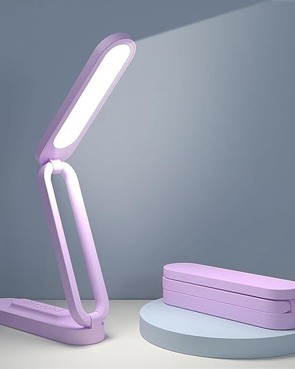 LED Desk Lamp for Office Home & Battery Operated Lamp Rechargeable Lamp Foldable & Portable Light, LED Desk Light Strip, 3 Brightness Dimmable Small Desk Lamp Wireless Reading Lamp - LeafyLoom