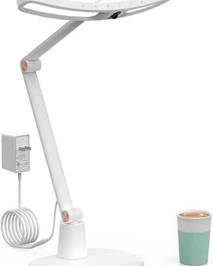 LED Desk Lamp for Home Office, Touch Desk Light Eye-Caring Table Lamp Dimmable with Monitor Sensor Adjustable Swing Arm Desk Lamp for Working Studying Reading Study Ultrawide Bright - LeafyLoom