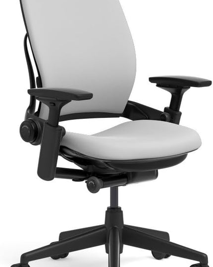 Steelcase Leap Office Chair, Black Frame and Cogent Connect Nickel Fabric - LeafyLoom