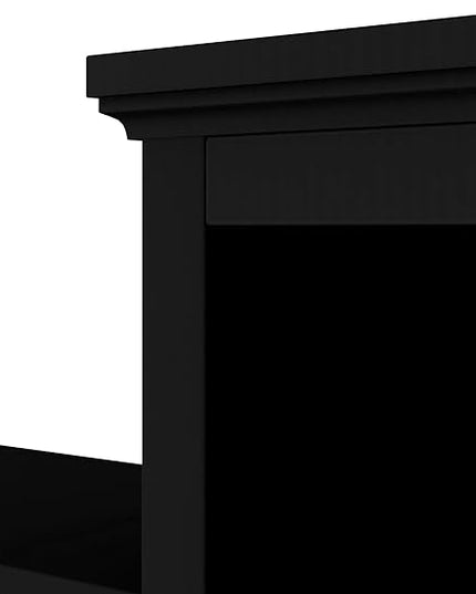 103Inch Entertainment Wall Unit with Bridge, Stand Media Console Table for TVs Up to 75" with Adjustable Shelves, Ample Storage Space for Living Room, Black - LeafyLoom