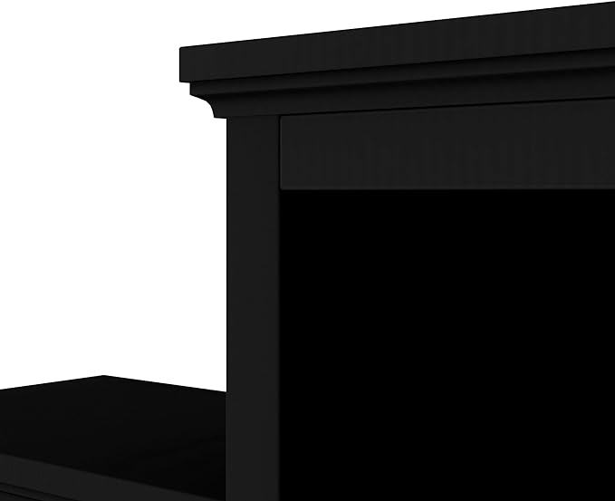 103Inch Entertainment Wall Unit with Bridge, Stand Media Console Table for TVs Up to 75" with Adjustable Shelves, Ample Storage Space for Living Room, Black - LeafyLoom