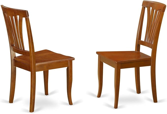 East West Furniture DLAV5-SBR-W 5 Piece Kitchen Table & Chairs Set Includes a Round Dining Room Table with Dropleaf and 4 Dining Chairs, 42x42 Inch, Saddle Brown - LeafyLoom