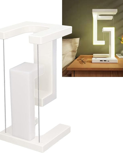 Asixxsix Magnetic Levitation Desk Lamp, 3 Levels Stepless Dimming Magnetic Levitating Anti Table Lamp Touch Control LED Desk Lamp Modern Lamp for Bedroom Study Office Decor - LeafyLoom