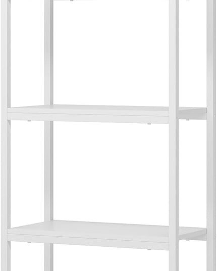Tribesigns 4-Tier Open Bookshelf, 70.8" Industrial Wood Bookcase Storage Shelves with Metal Frame, Freestanding Display Rack Tall Shelving Unit for Office, Bedroom, Living Room (White, 1PC) - LeafyLoom