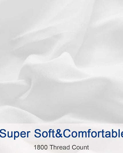 SONORO KATE Bed Sheet Set Super Soft Microfiber 1800 Thread Count Luxury Egyptian Sheets 18-Inch Deep Pocket Wrinkle-3 Piece(Twin XL White) - LeafyLoom