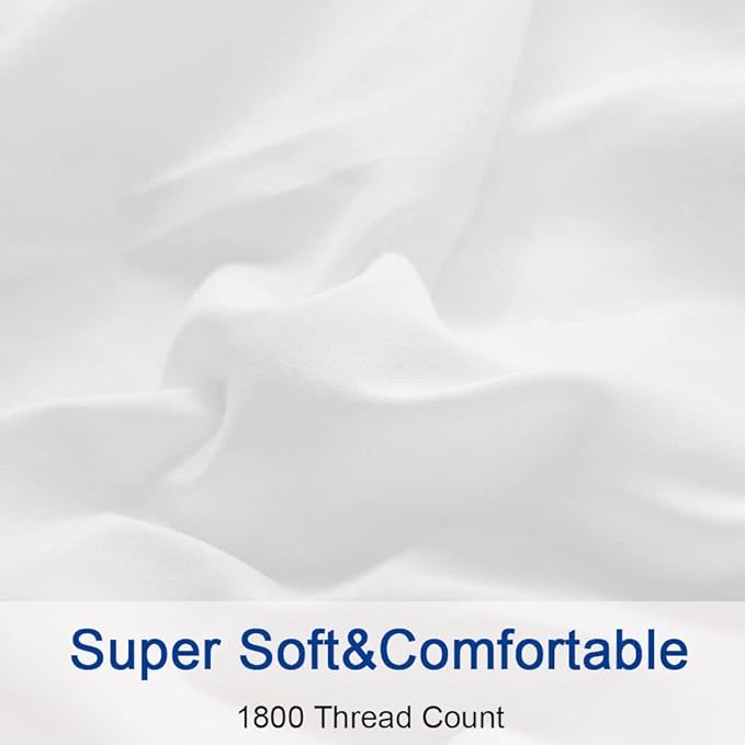 SONORO KATE Bed Sheet Set Super Soft Microfiber 1800 Thread Count Luxury Egyptian Sheets 18-Inch Deep Pocket Wrinkle-3 Piece(Twin XL White) - LeafyLoom