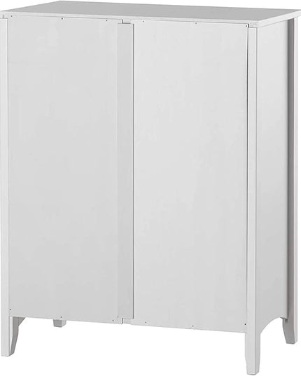 Shaker Style 3 Shelf Bookcase / Solid Wood / 36" High / Adjustable Shelving / Closed Back / Display Bookshelf for Living Room, Bedroom, Home and Office, White - LeafyLoom