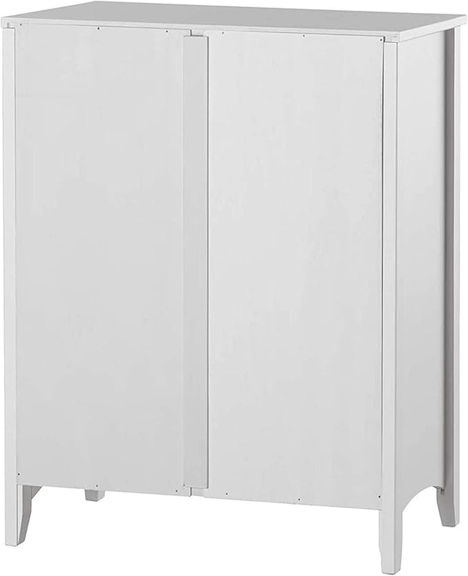 Shaker Style 3 Shelf Bookcase / Solid Wood / 36" High / Adjustable Shelving / Closed Back / Display Bookshelf for Living Room, Bedroom, Home and Office, White - LeafyLoom