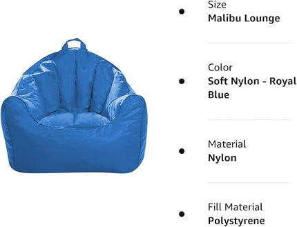 Posh Creations Structured Comfy Seat for Playrooms and Bedrooms, Large Bean Bag Chair, Malibu Lounge, Royal Blue - LeafyLoom